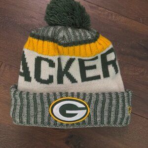 New Era Green Bay Packers Hat Cap Beanie NFL Sideline Winter Knit One Size Green